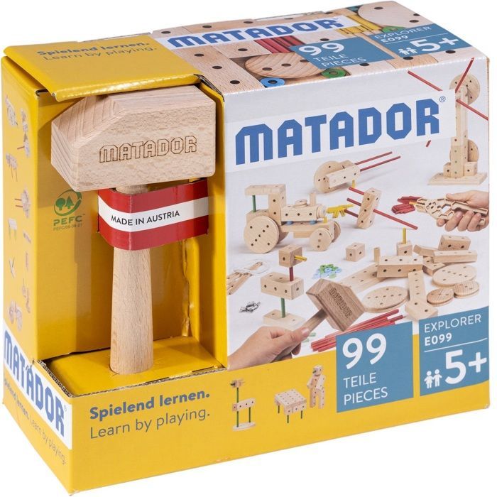Bouwset - Matador - 99-delige bouwset - 99 onderdelen - Massief hout - Unisex