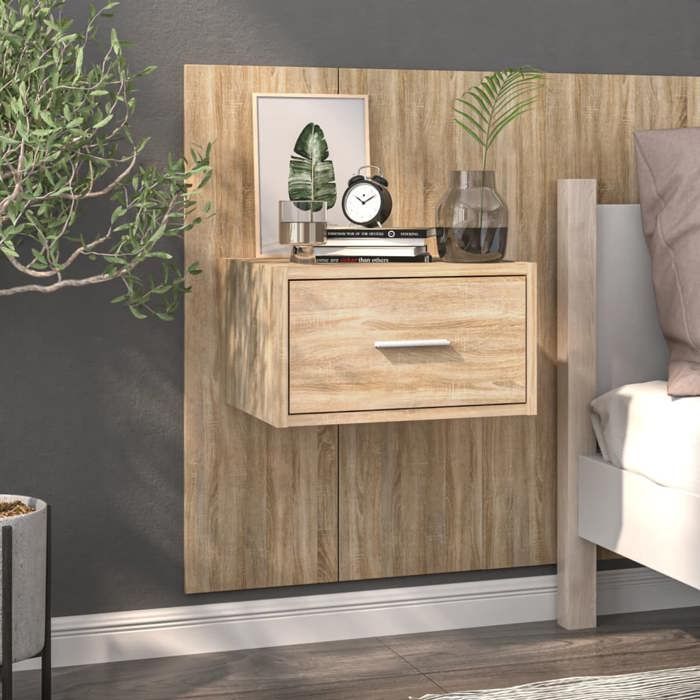 vidaXL Tables de chevet murales 2 pcs Chêne sonoma 810978