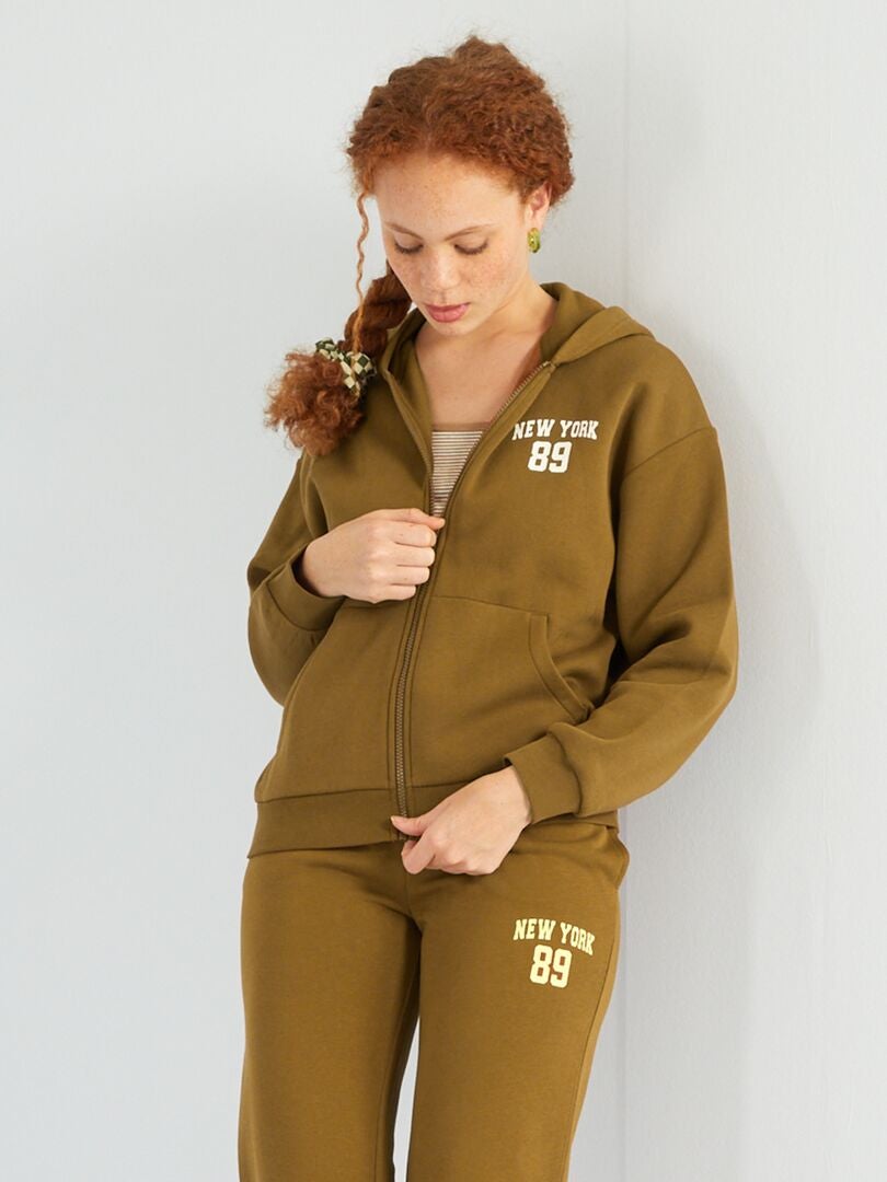 Fleece hoodie - Beige