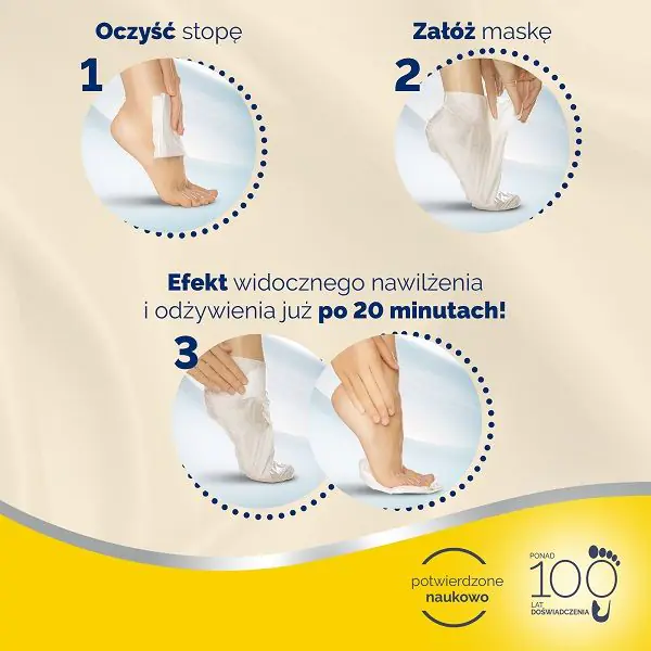 Scholl Expert Care PediMask, Nawilżająca maska do stóp z olejkiem makadamia, 1 Para