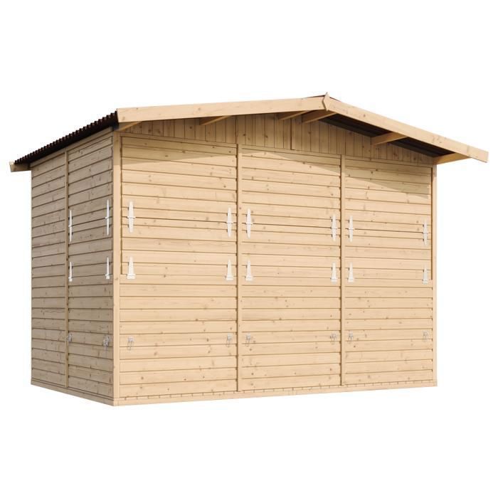 Kiosque en bois TIMBELA M150B - 6,03 m² - H232x336x263 cm - Pin/épicéa
