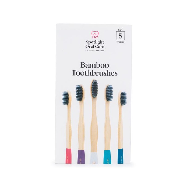 Cepillo de dientes de bambú Spotlight Oral Care (paquete de 5)