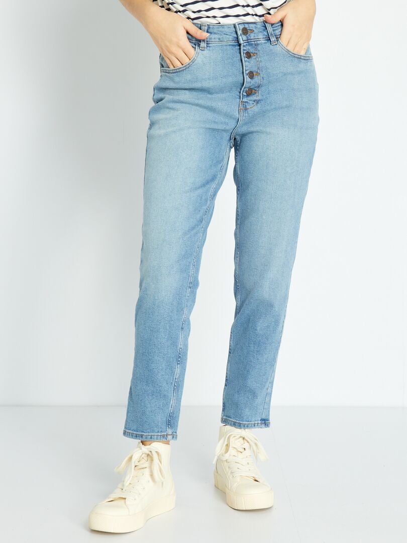 Vaqueros estilo mom de talle muy alto - L32 - azul