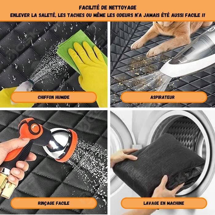 Funda para asiento de coche para perros BCSK® - Protección para el asiento trasero del coche para perros con red de sujeción - 147 x 137 cm