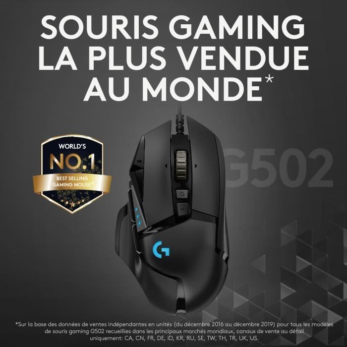 Gamingmuis - Bedraad - Logitech G - G502 Hero - Zwart