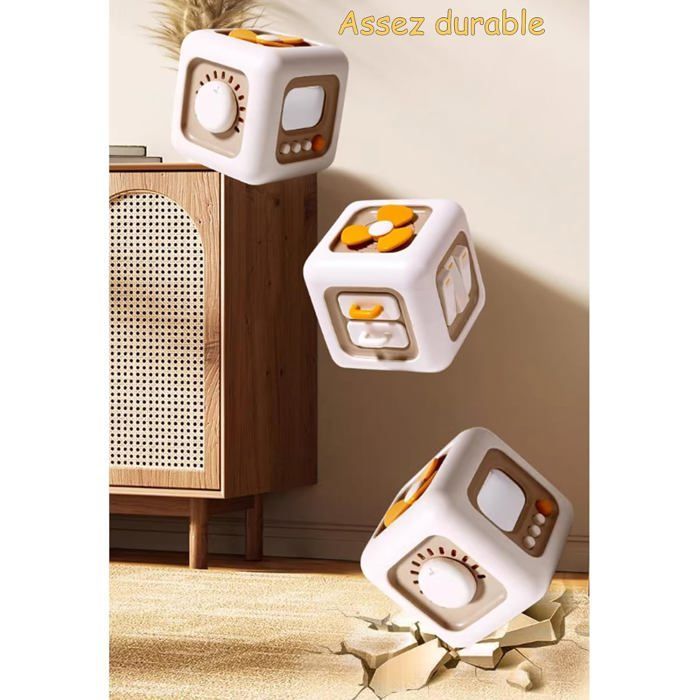 6-in-1 Sensory Activity Cube - ZUUKO - 8.89 x 8.89 x 9.14 cm - 190 g - For ages 12 months to 3 years - Cognitive Development