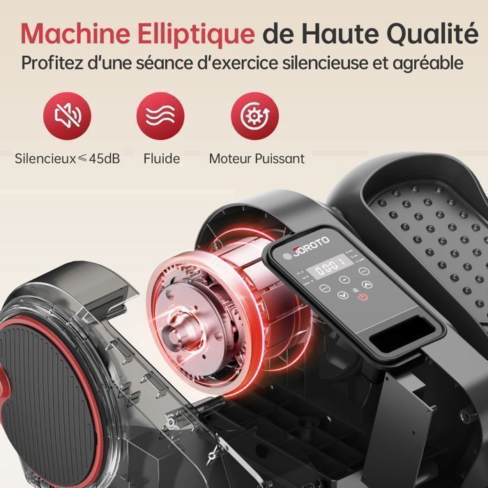 Vélo elliptique de bureau - JOROTO - YDE 10Mini - Compact - Silencieux ≤45 dB - 12 programmes - Télécommande