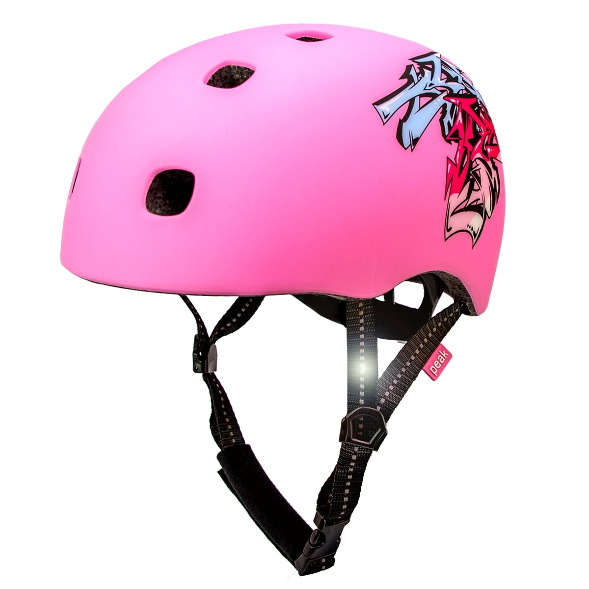Casco De Bici Y Skate Para Adolescentes Y Adultos| Rosa Grafitti M/l |en 1078