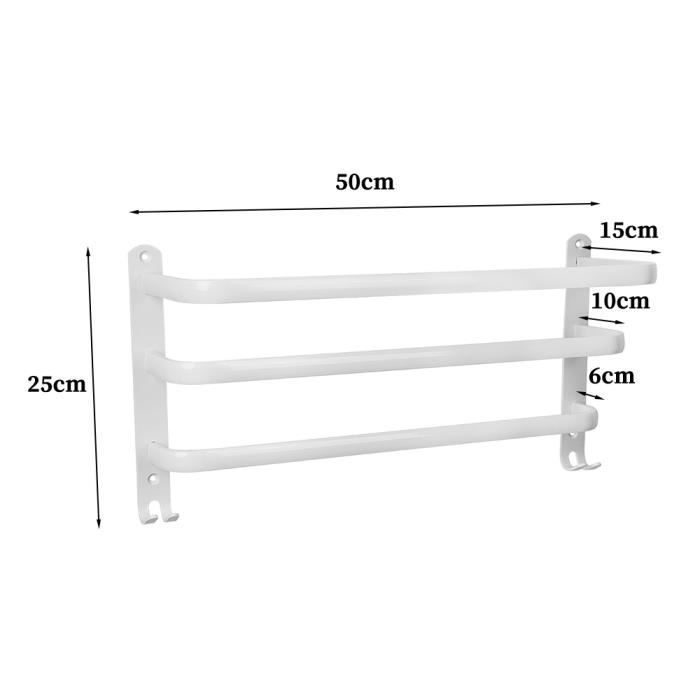 GULOVEJ® Wall-Mounted Towel Rack, Bathroom Hotel 3 Towel Holder Shelf, White