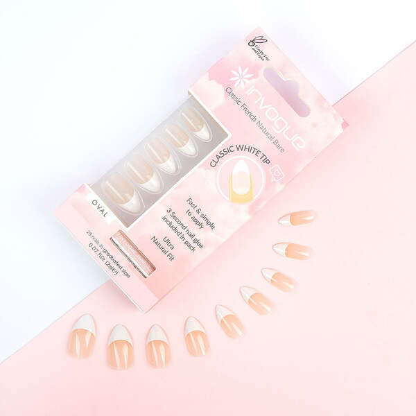 Invogue Bare French Oval Nails - Balení 28 kusů