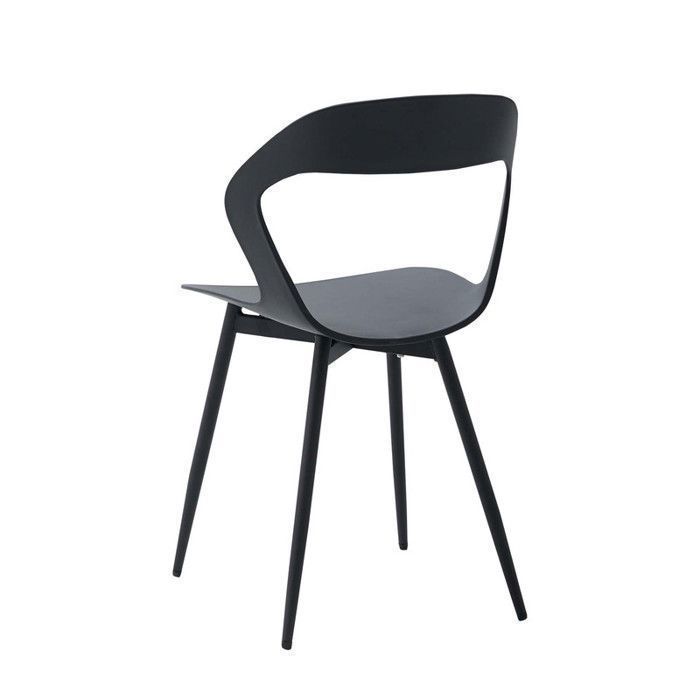 Lot de 6 Chaises de Salle à Manger - Style Scandinave - Chaise en Plastique Pieds Métal - Noir