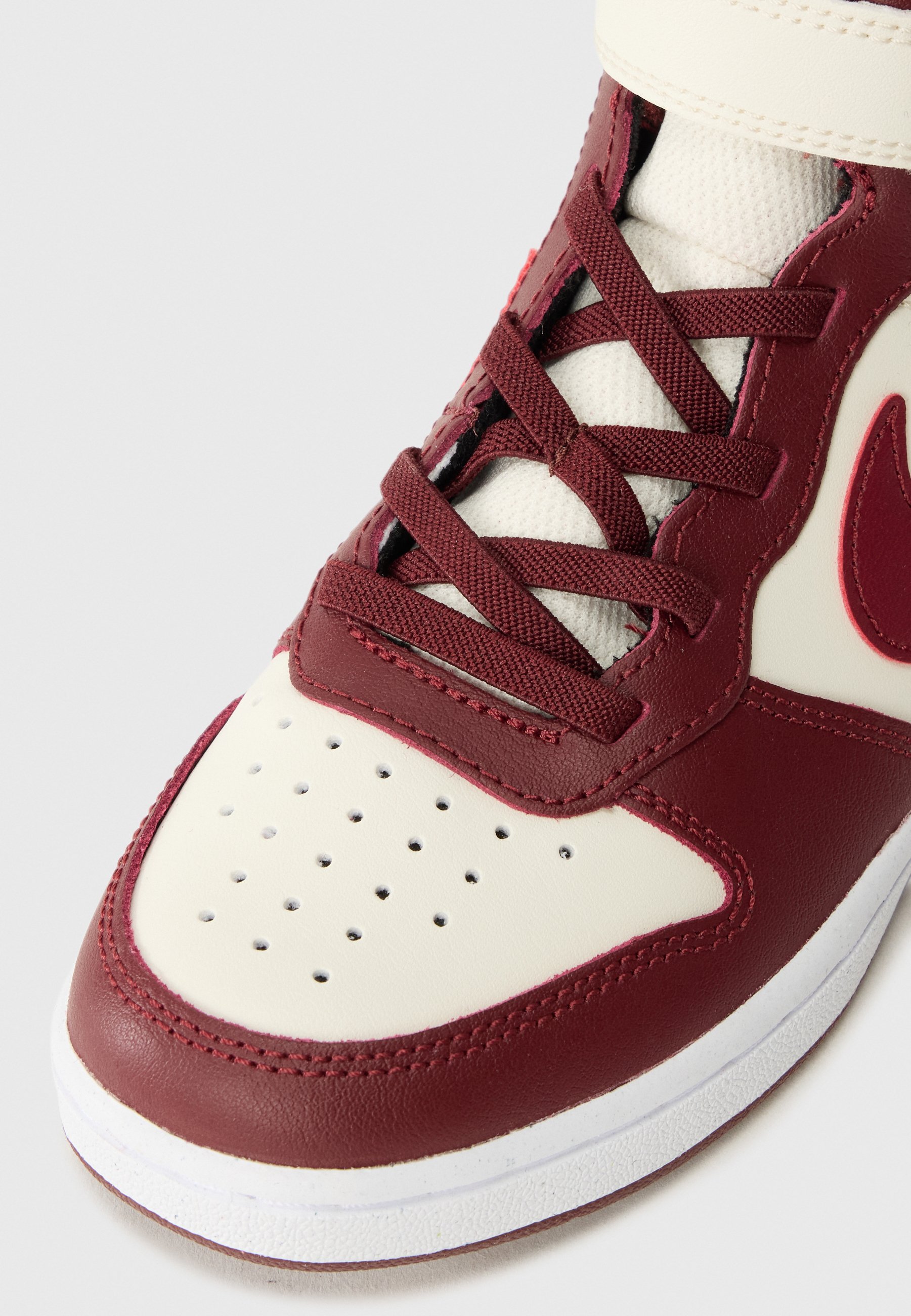 Nike Sportswear COURT BOROUGH MID UNISEX - Hoge sneakers - zacht parelmoer/donker teamrood