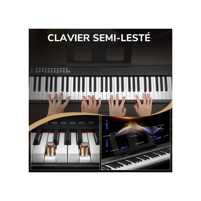 Piano - LALAHO - Piano digital de 88 teclas, teclado digital plegable, con función MIDI y Bluetooth, incluye bolsa de transporte.