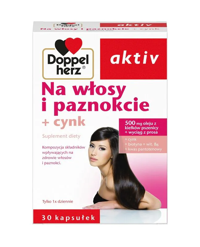 Doppelherz Activ Na Włosy I Paznokcie + Cynk, Kapsułki