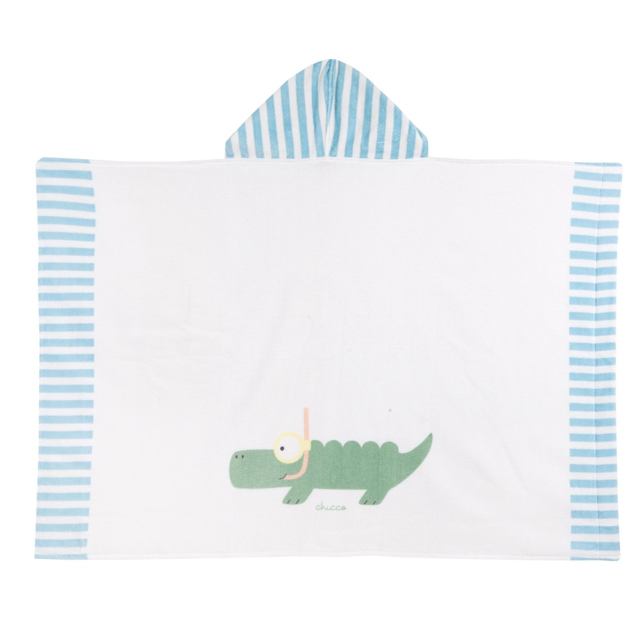 Strandhanddoek met capuchon en krokodillenprint