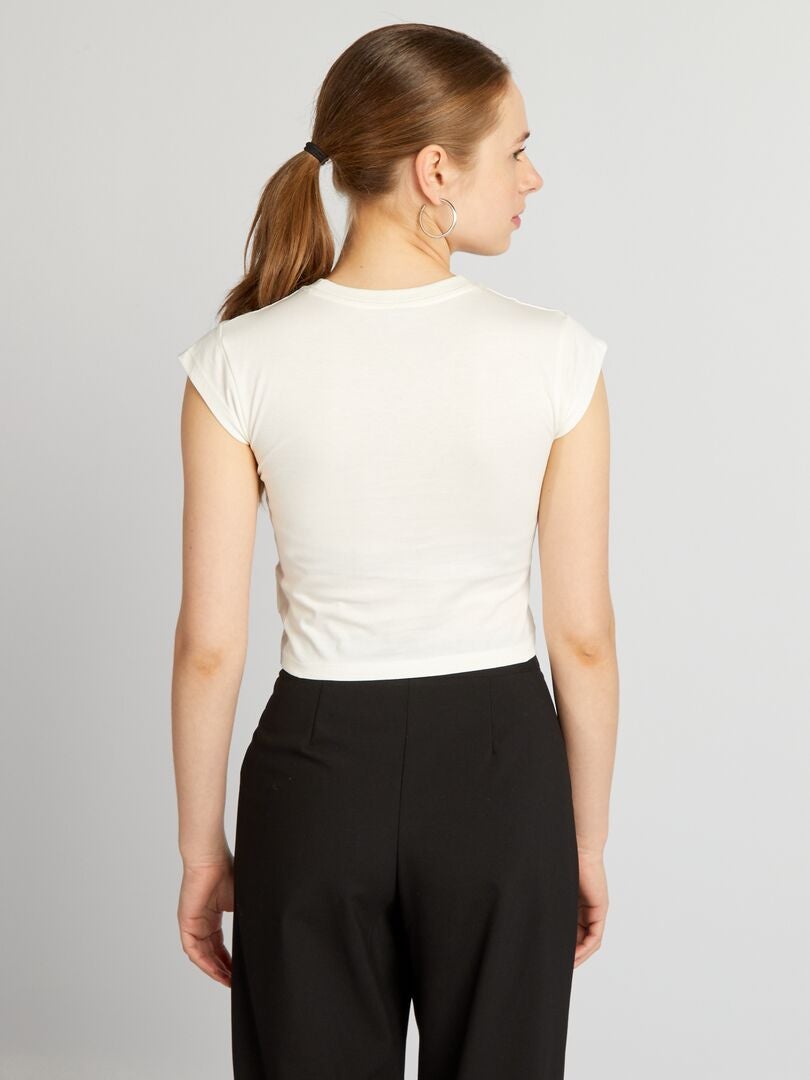Top cropped de algodão da UCLA - BRANCO