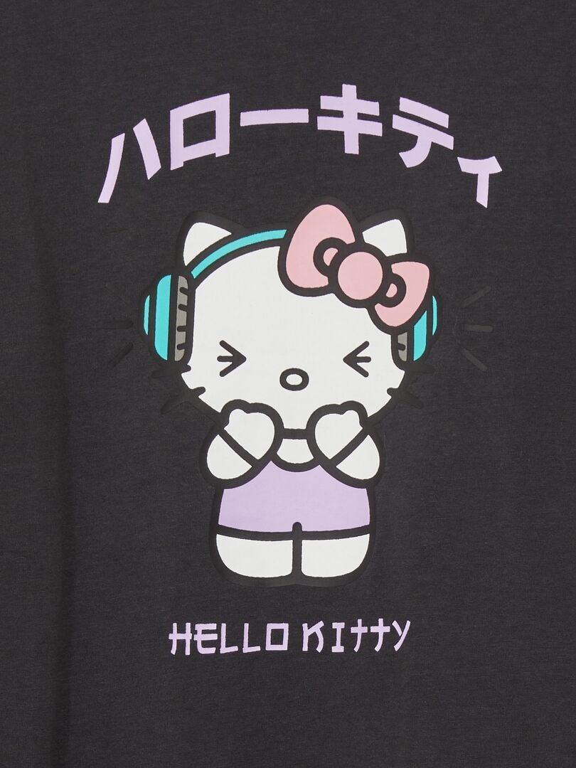 'Hello Kitty' T-shirt - ZWART