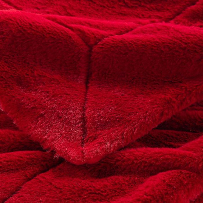 DOUCEUR D'INTERIEUR Faux fur throw 125 x 150 cm - Red - 100% polyester, washable at 30°