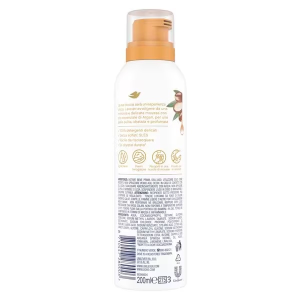Dove argāna eļļas dušas putas<br>200ml - normālai ādai