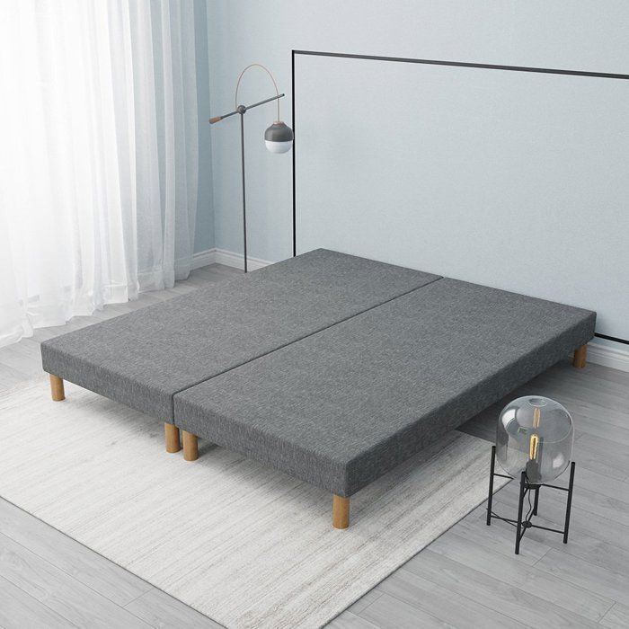 Sommier Tapissier FIRST Gris 180x200 cm (2x90/200) – 2 Blocs