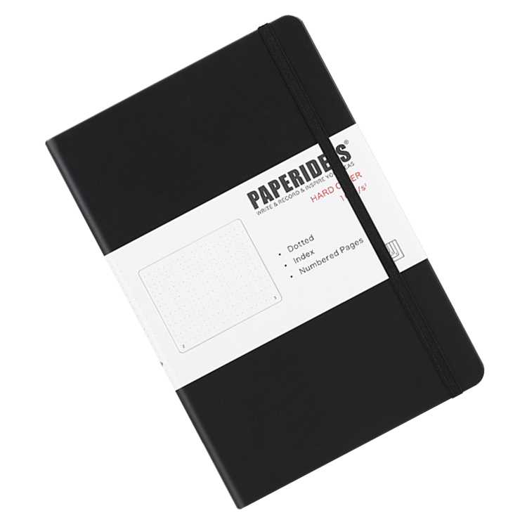 Agenda e taccuino economici personalizzati in formato A5 con copertina rigida in similpelle nera, stampa personalizzabile con pagine a puntini/righe/a griglia/bianche.
