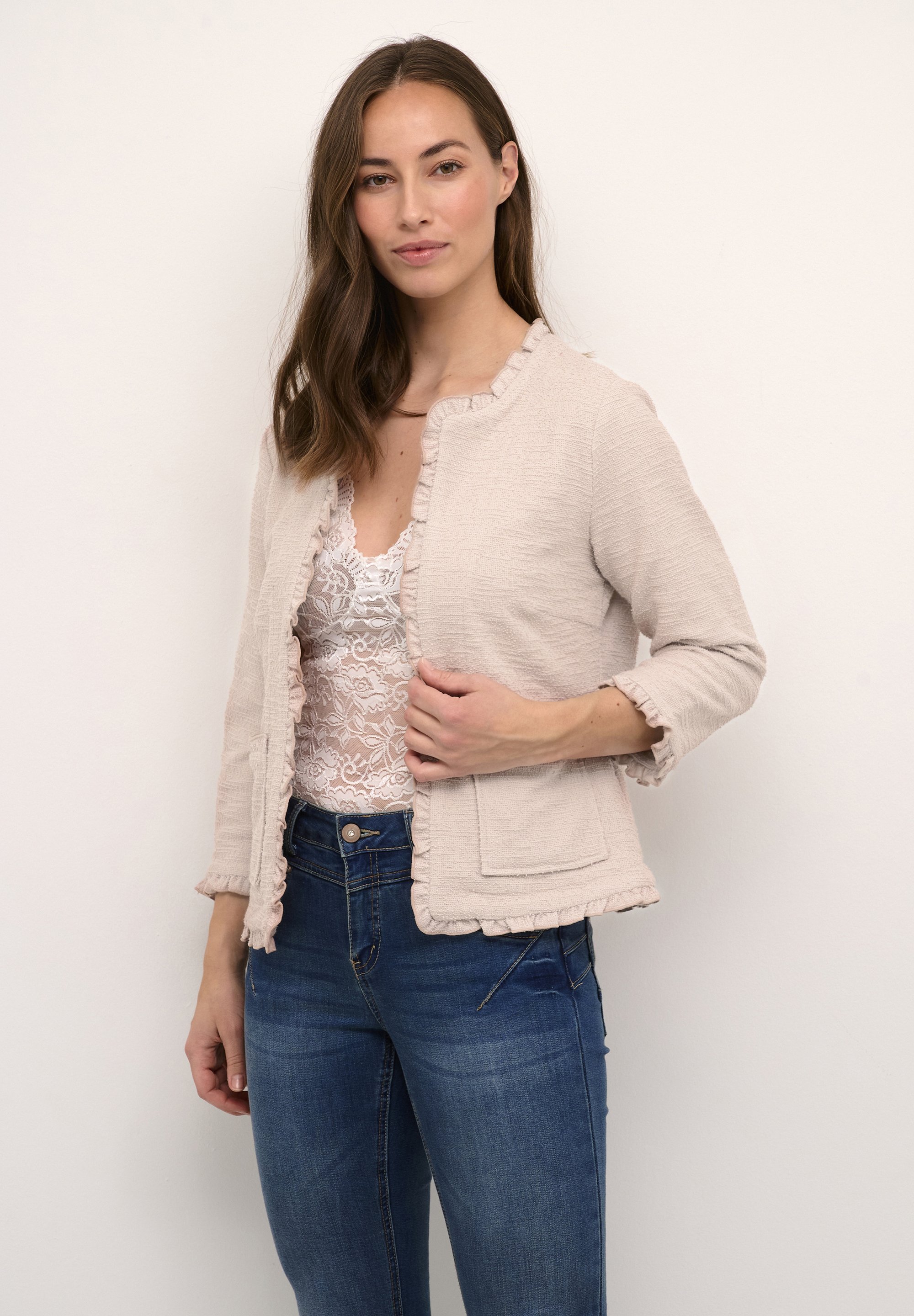 Crème CRMELLIE - Blazer - roze stof