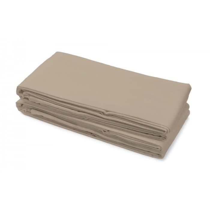 Sábana plana 100% algodón, 57 hilos, 180x290 cm, color beige.