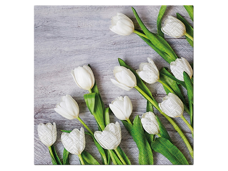 Serwetki  White Tulips 20 szt. 33x33 cm