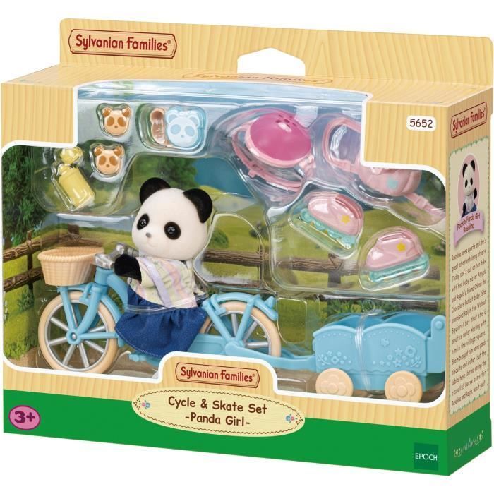 La fille panda, son vélo et sa remorque - SYLVANIAN FAMILIES - 5652 - Pour enfant à partir de 3 ans