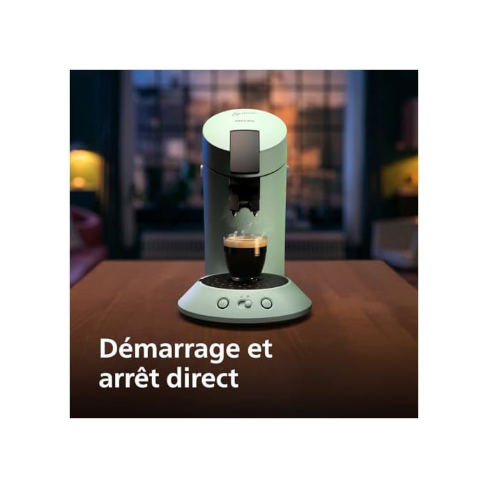 Machine à café à dosettes - Philips - Senseo Original Plus - Coffee Boost - 2 tasses - Vert Désert