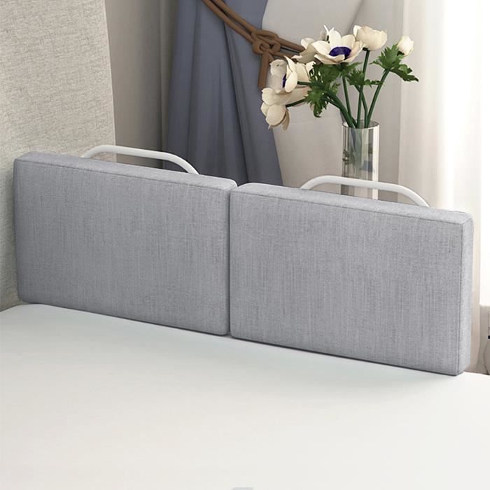 AUFUN Barrière de lit réglable en hauteur de 40 à 60 cm,  Pour lit d'enfant, lit de parent- Gris lin, 50cm