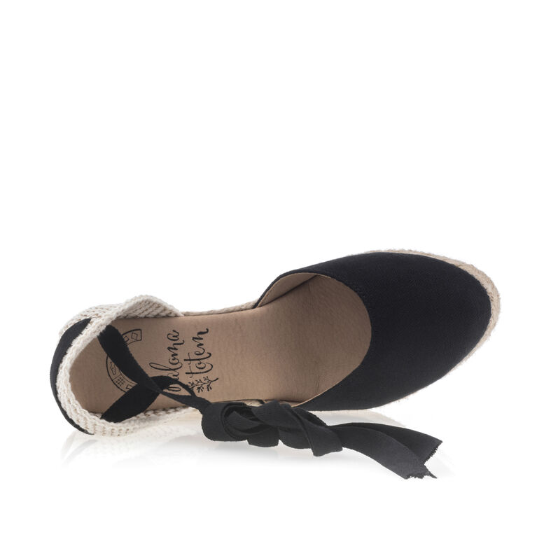 Zwarte espadrilles voor dames met touwzolen