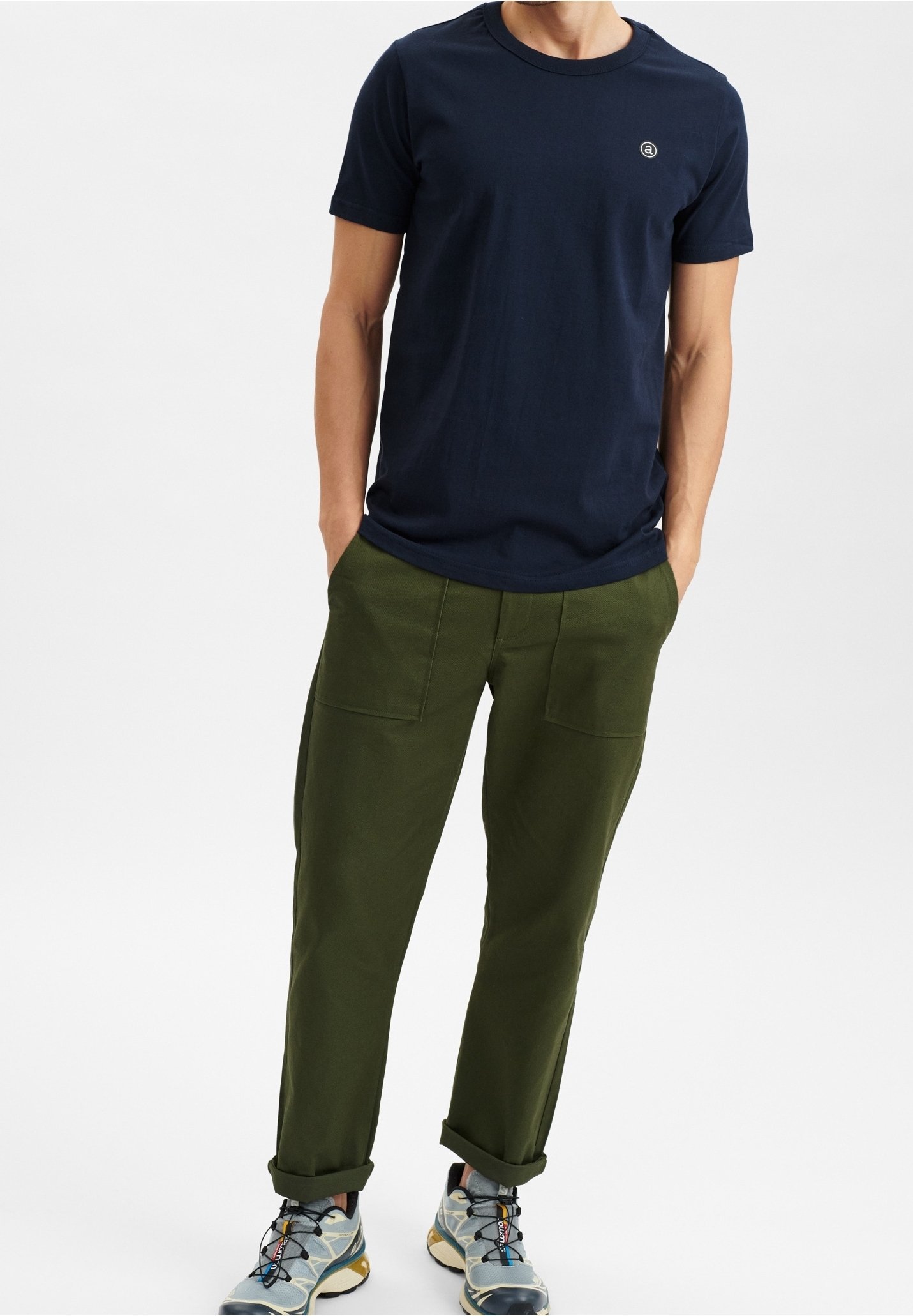 Erkend basic T-shirt - donkerblauw