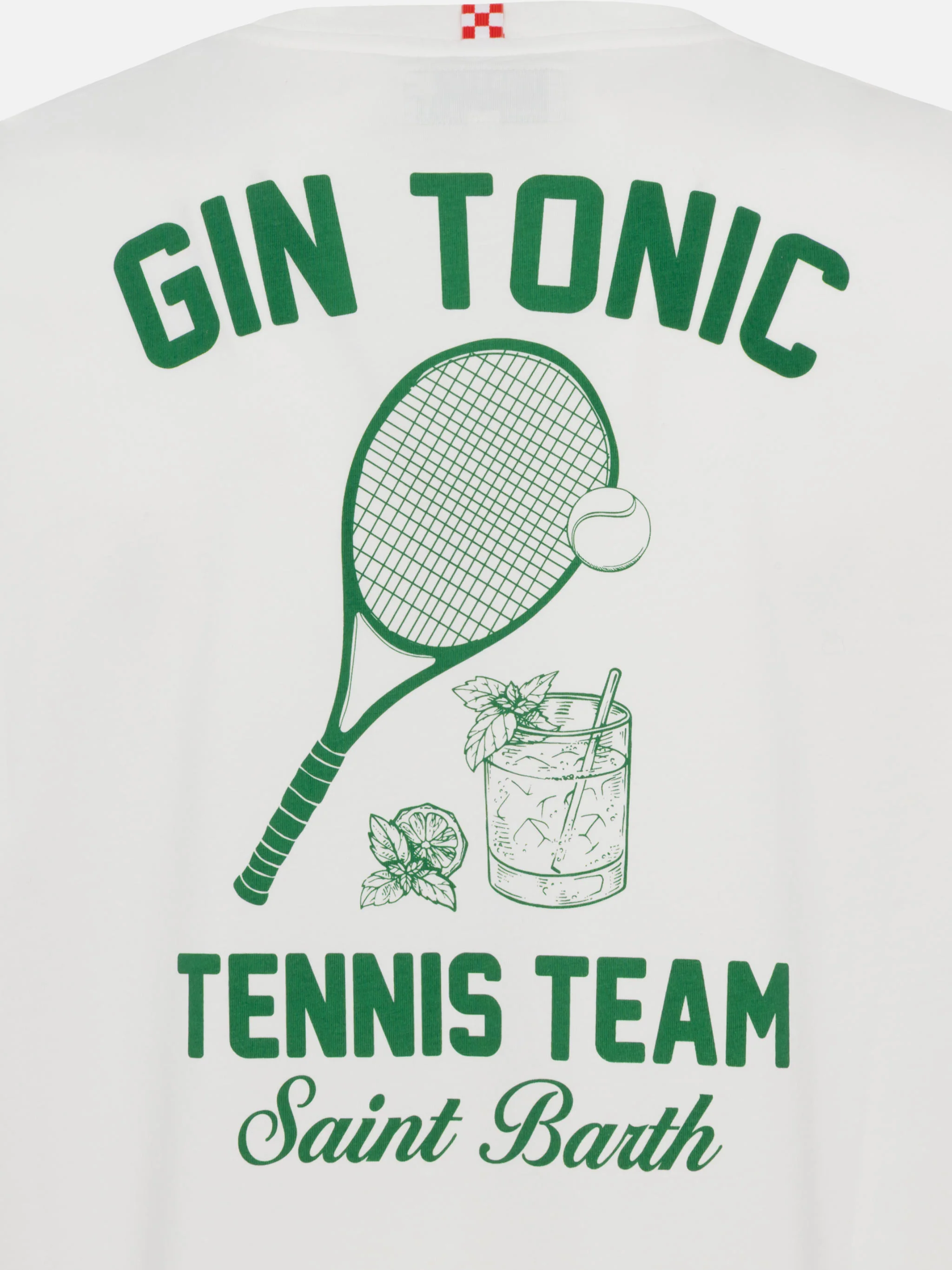 Heren katoenen T-shirt met kleine Gin Tonic-print