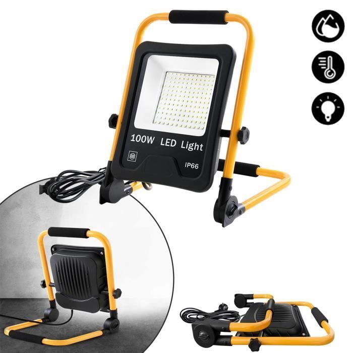Foco LED de 200 W - HENGMEI - Blanco frío - Resistente al agua IP66 - Soporte ajustable - Uso en exteriores