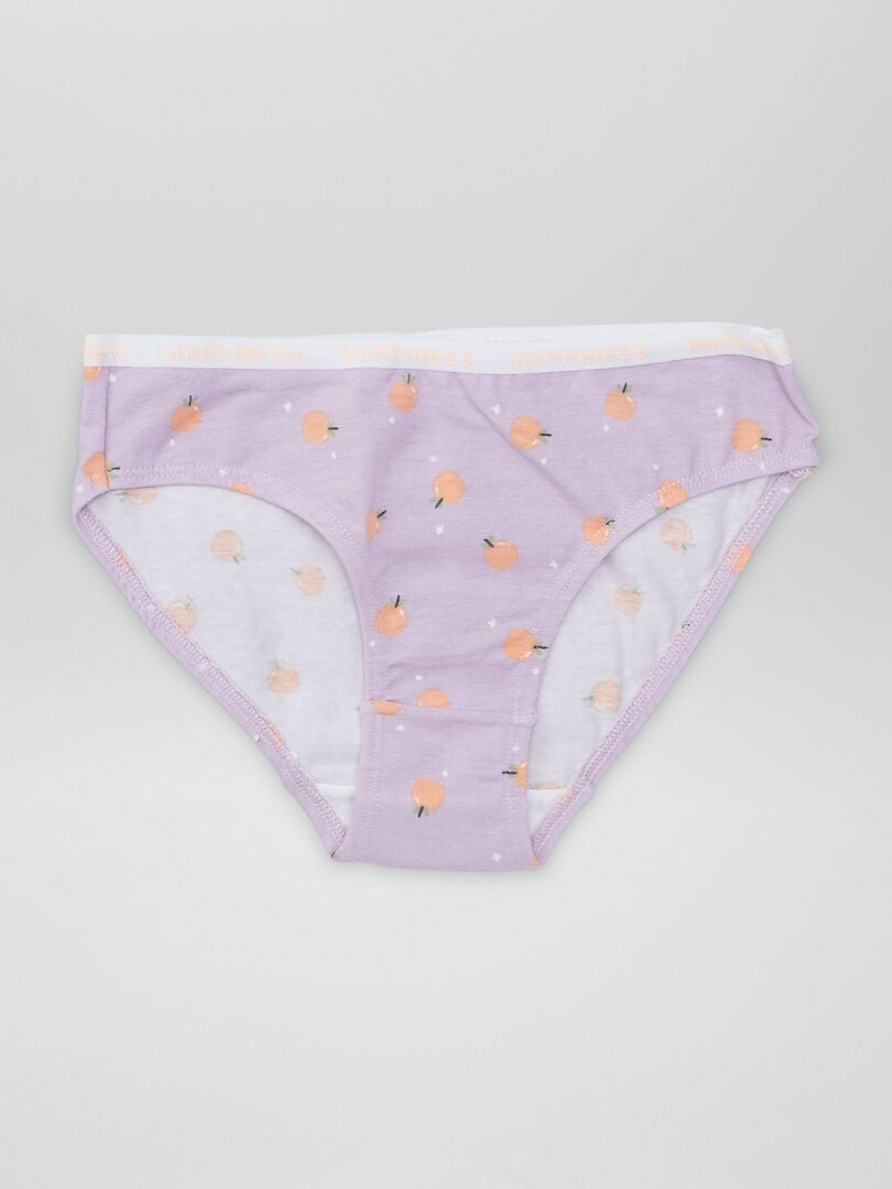 Set van 4 slips met dierenprint - PAARS