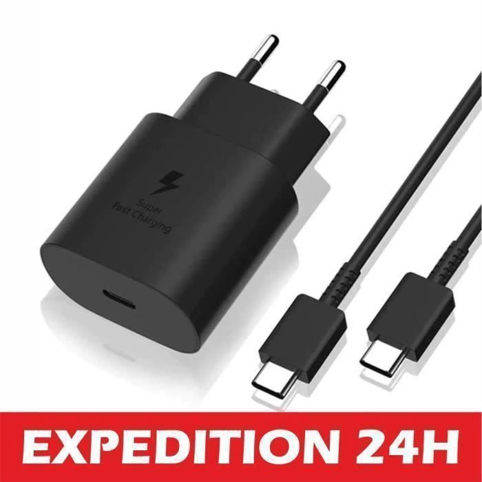 Cargador rápido USB-C Samsung - 25W - Adaptador de corriente - Cable USB-C incluido - Negro