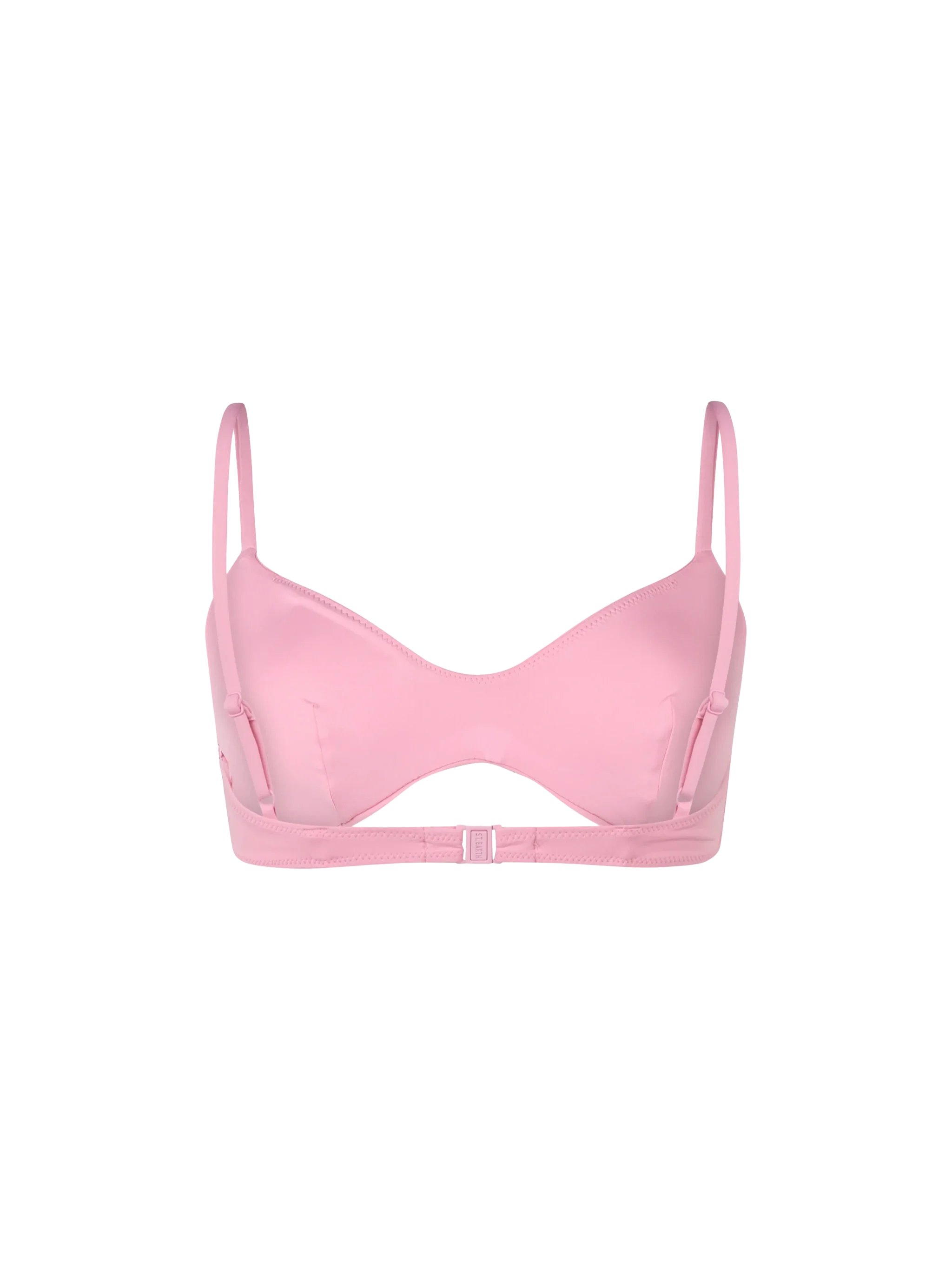 Haut de plage brassière rose à col rond pour femme, mai