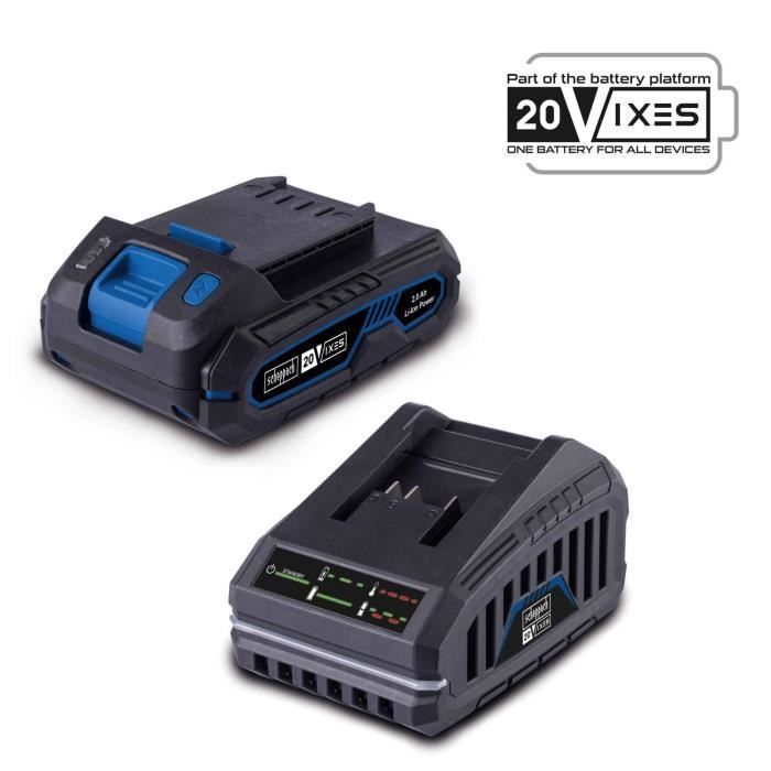 Bateria de 2,0 Ah 20 V + carregador - bateria universal para a gama SCHEPPACH 20 V IXES