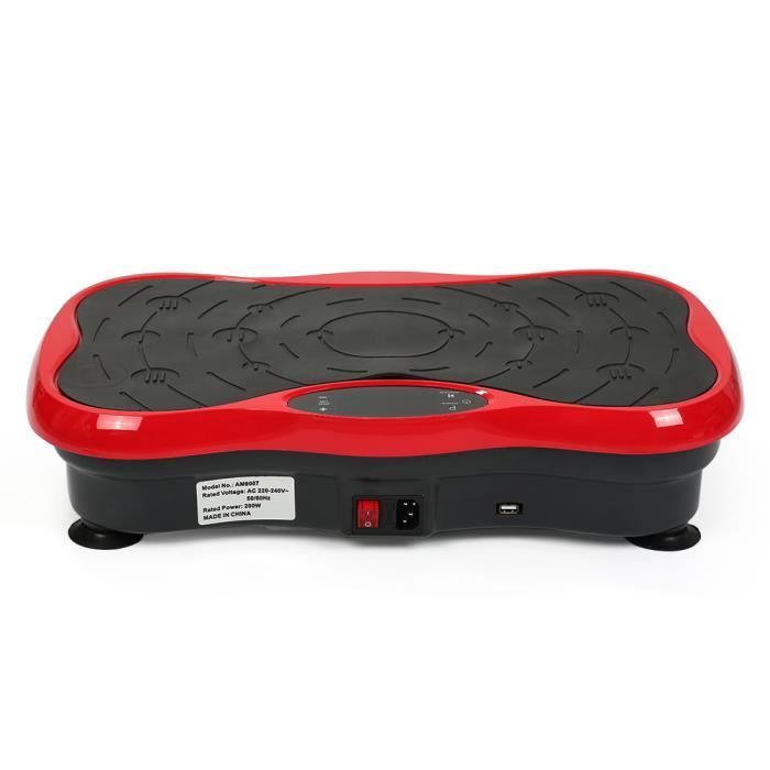 hereubuy° Plataforma vibratoria para fitness, vibración con altavoz USB, rojo/negro
