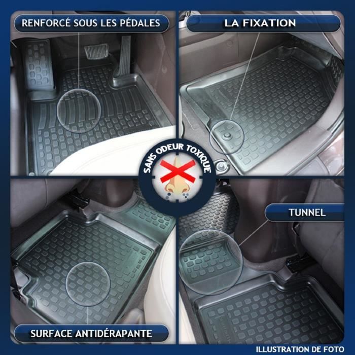 Rubber Floor Mats - J&J AUTOMOTIVE - Mazda 3 2003-2009 - Anti-slip - Custom Fit - Non-Toxic TPE