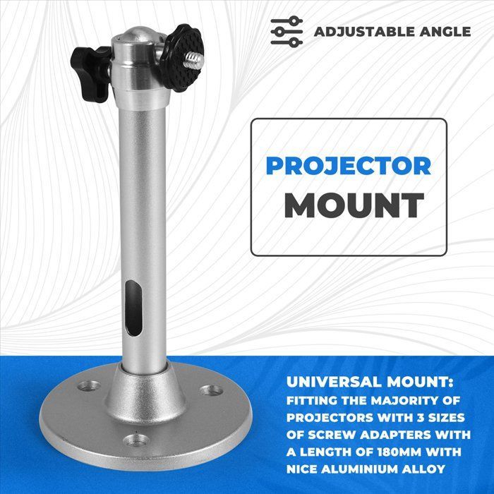 Ceiling Mount for Mini Projector, Projector Mount Compatible with DR.J VANKYO QKK Projector / CCTV / Webcam / Charging
