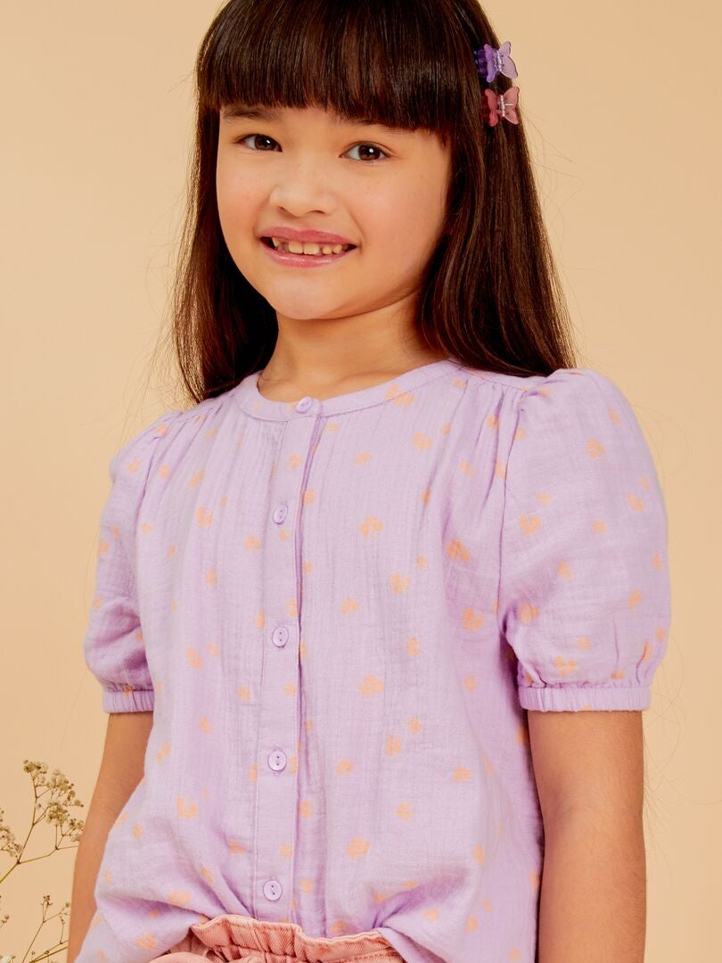 Blusa de gaze de algodão - ROXA