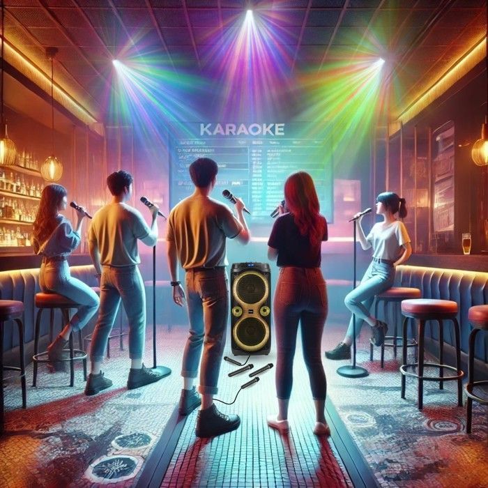 Ibiza COLUMBA-KARAOKE 1000 W Bluetooth USB Karaoke Kaiutin Valoilla - 2 Langatonta Mikrofonia - Mini Vedenpitävä Kaiutin
