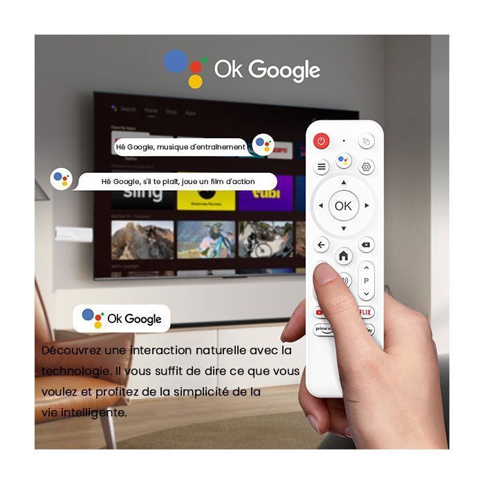 AIMIUVEI Android TV Streaming Box - 4K UHD - Receptor HDMI - Assistente do Google integrado - Dolby Atmos