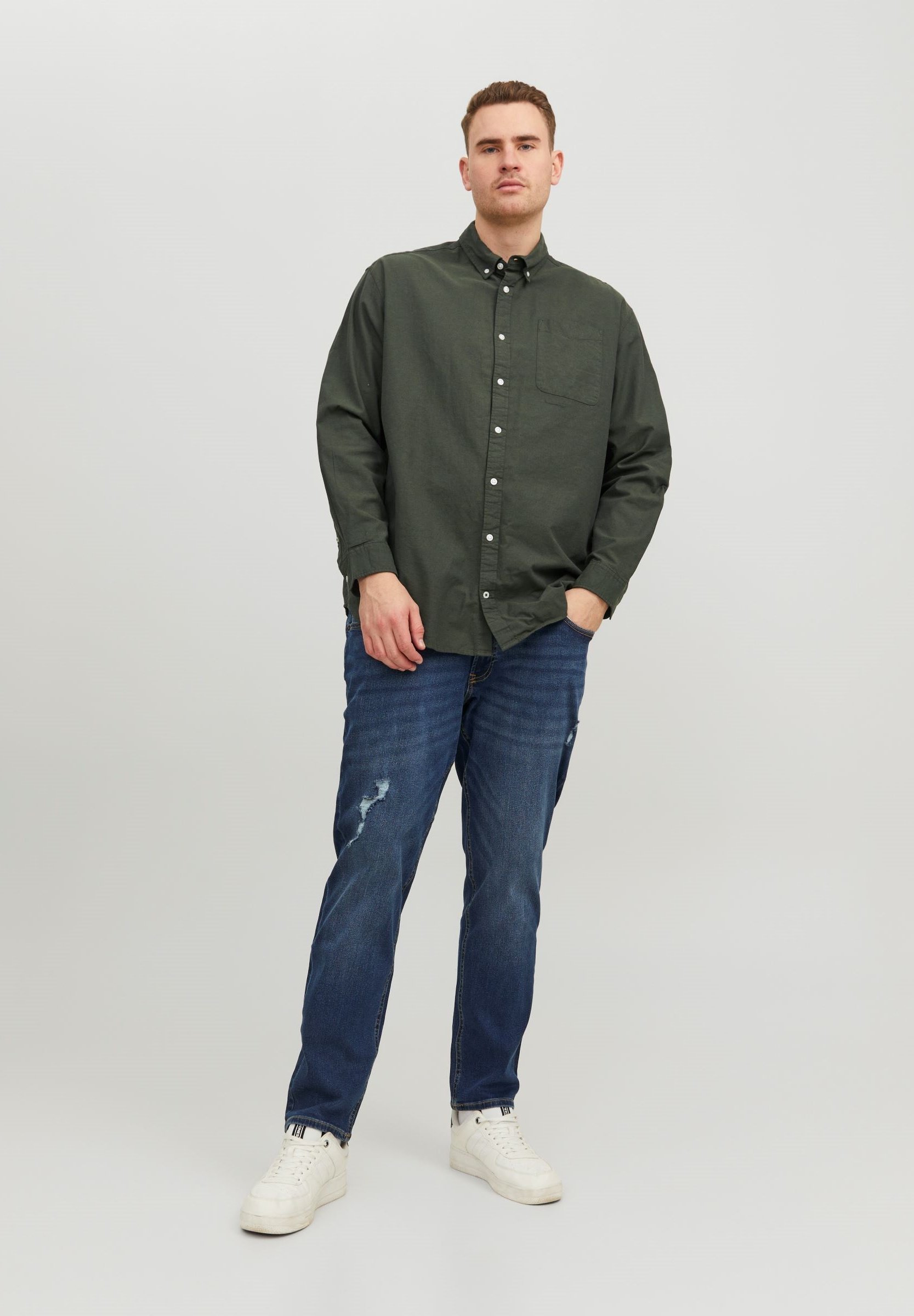 Chemise Jack & Jones JJEOXFORD - Coupe Nuit Forêt : grandes tailles