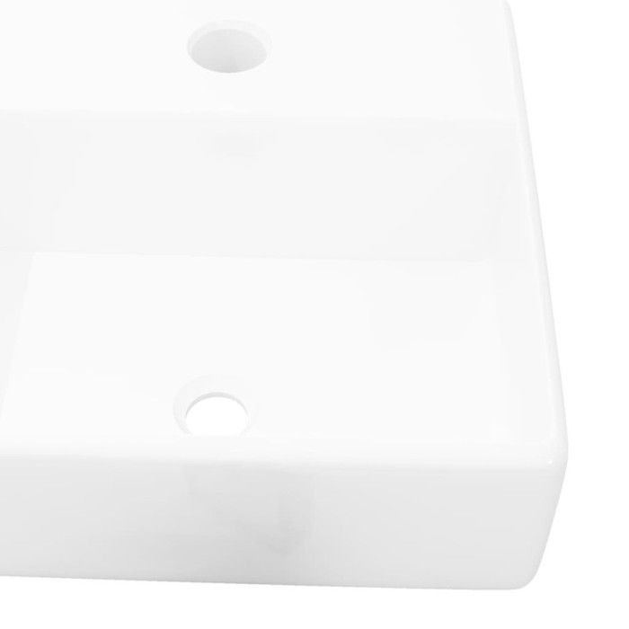 vidaXL Square Washbasin with Tap Hole, White Ceramic Toilet Hand Basin Sink 141940
