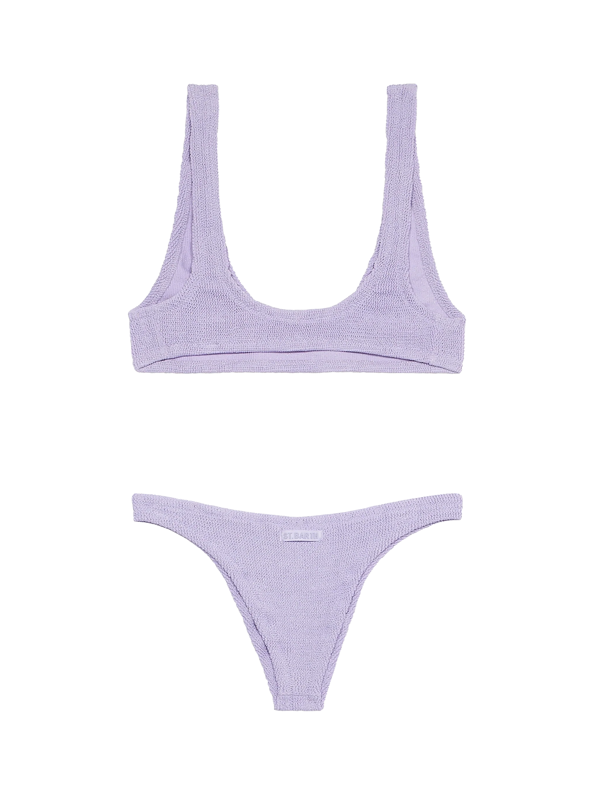 Lila lurex bralette bikini met kleine kreukels voor dames, Pamy Naomi