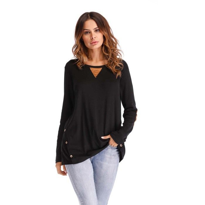 Sudadera de talla grande para mujer - INSFITY - Otoño - Negra