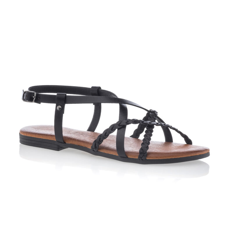 Svarte sandaler / sko med åpen tå til dame